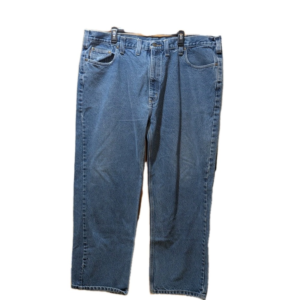 Carhartt Men's Denim Blue Jeans 46‎ x 32 Relaxed Fit  B460-DVB Casual Workwear